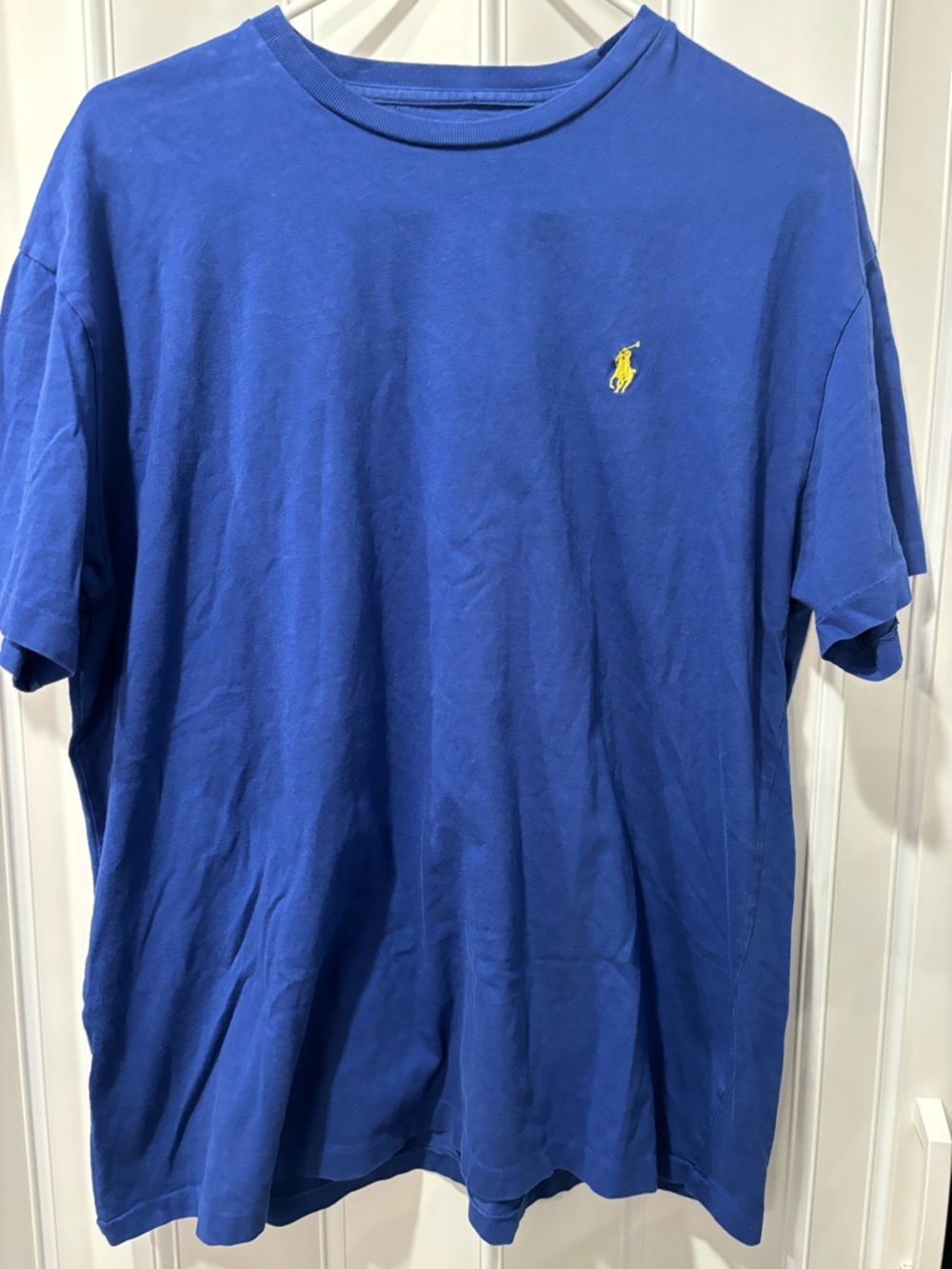 Polo by Ralph Lauren Classic Blue Crew Neck T-Shirt with Yellow Pony Size